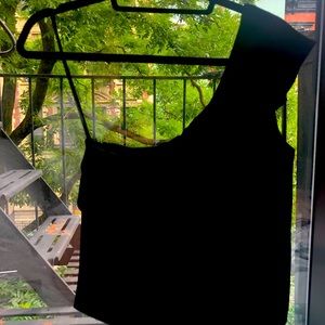 Club Monaco Off the Shoulder Zero Black Top